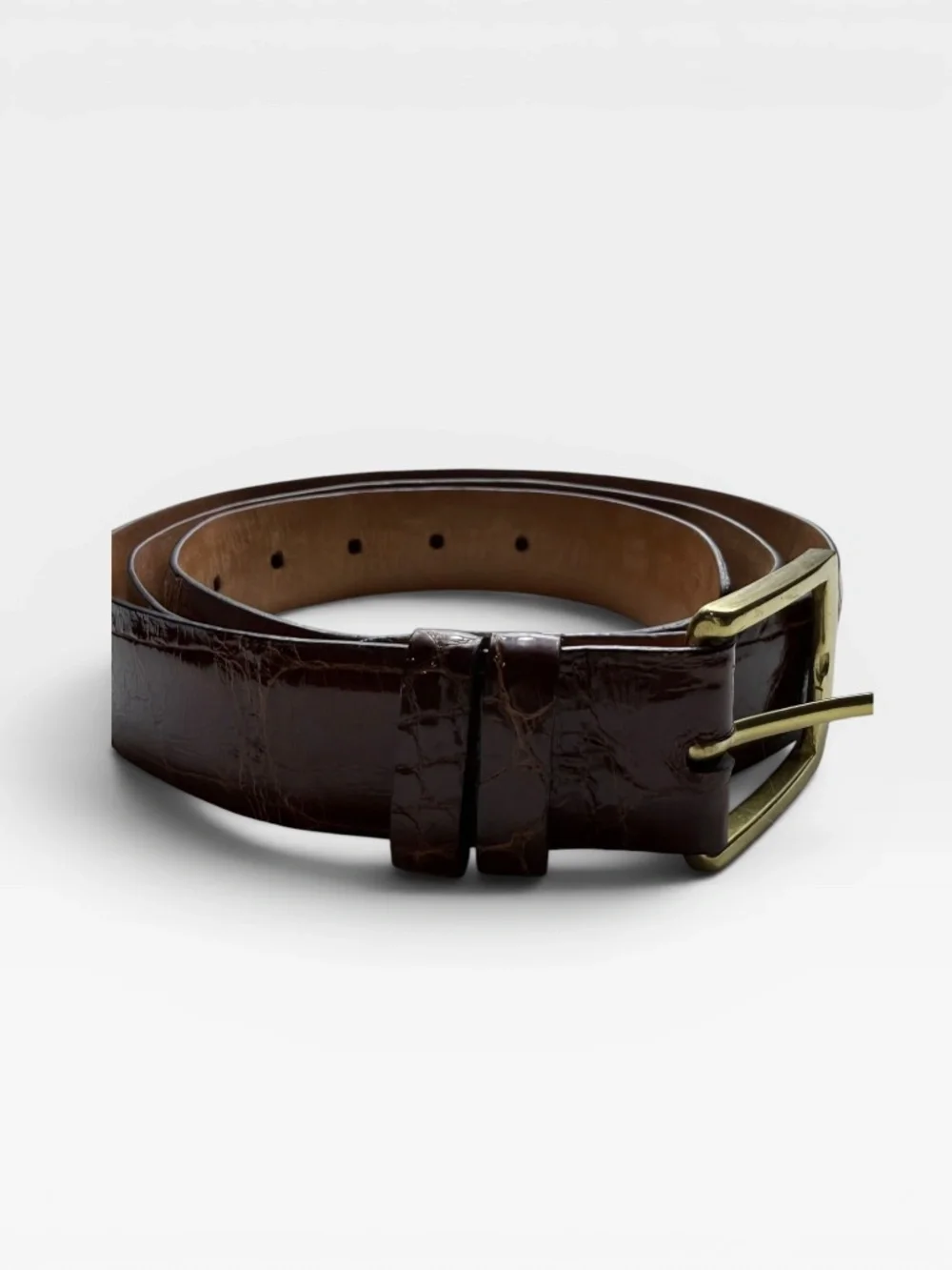 Trafalgar Genuine American Alligator Belt Men's Brown Size 44
